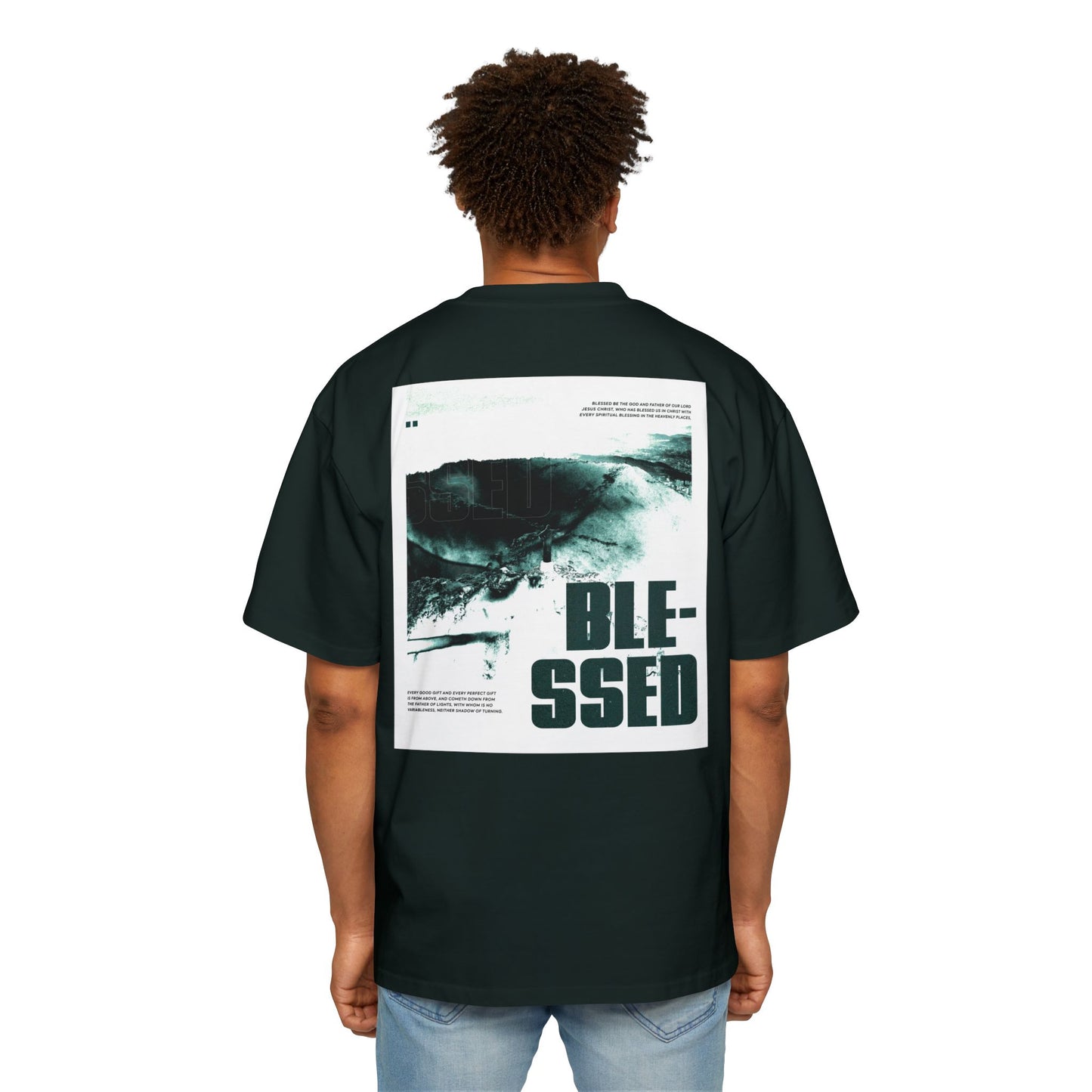 Oversized Tee Blessed Christian Men's Shirt