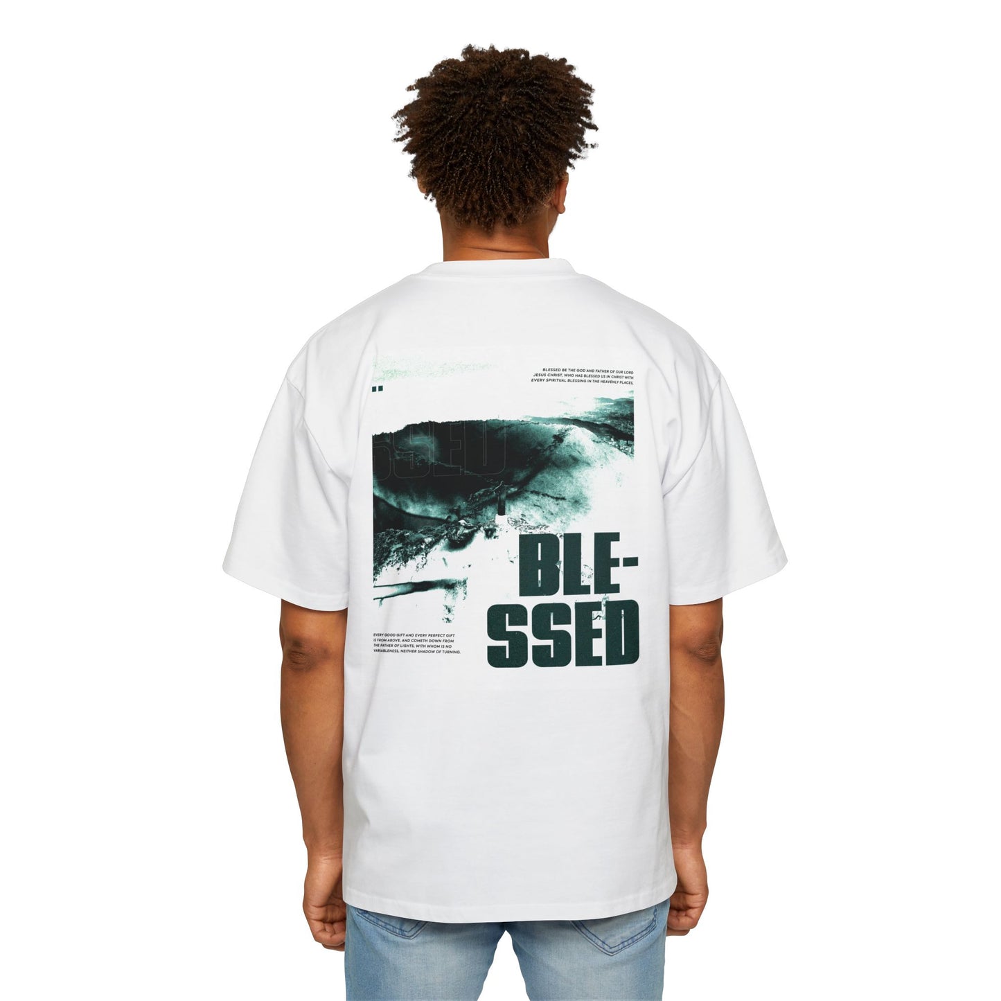 Oversized Tee Blessed Christian Men's Shirt